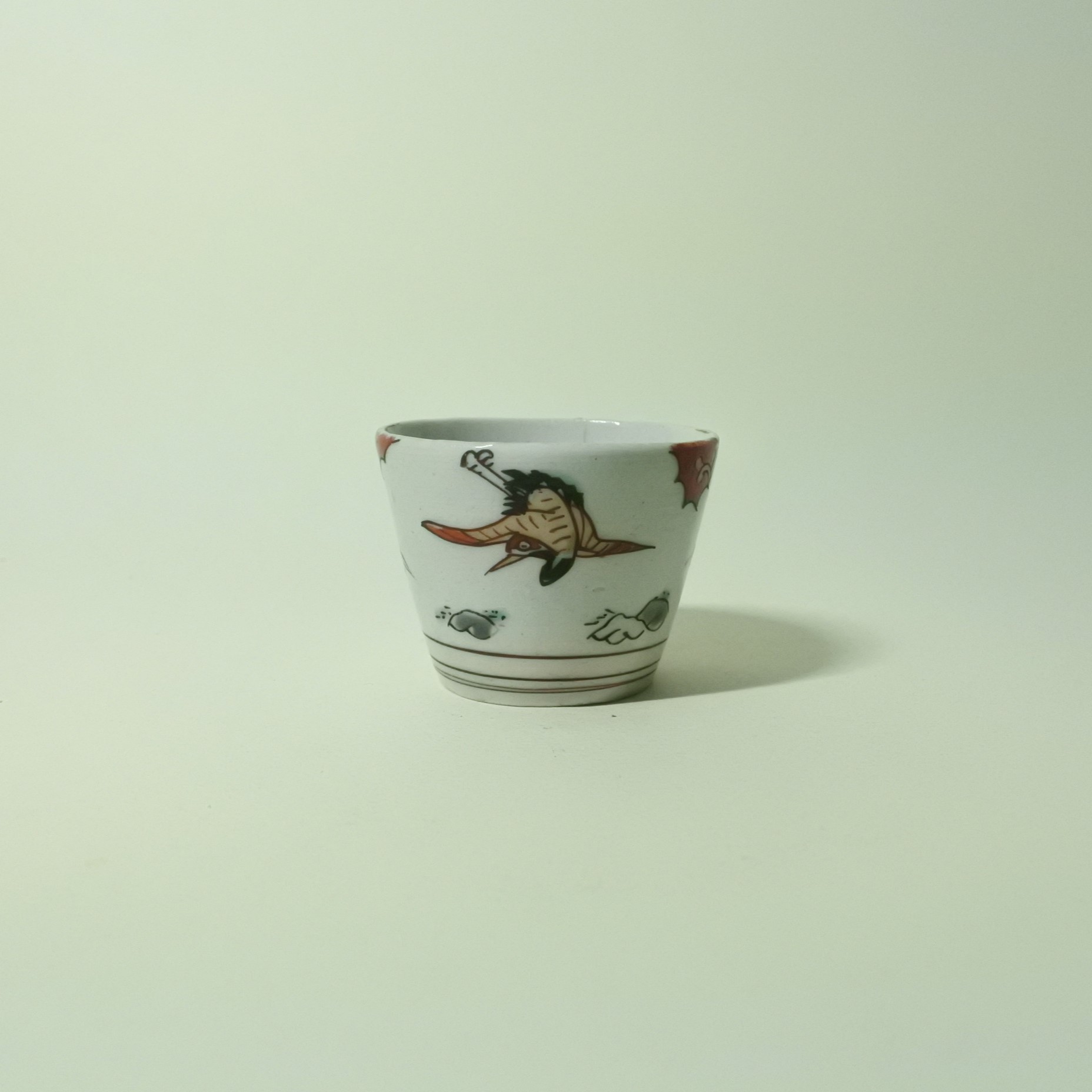 伊万里色絵花鳥図小猪口