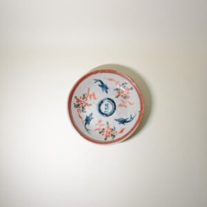 呉須赤絵天下一文字入魚図中皿