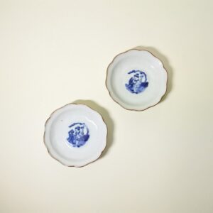 伊万里染付南蛮人図小皿２枚組