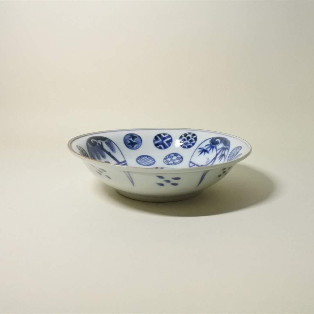 古伊万里染付丸紋鉢