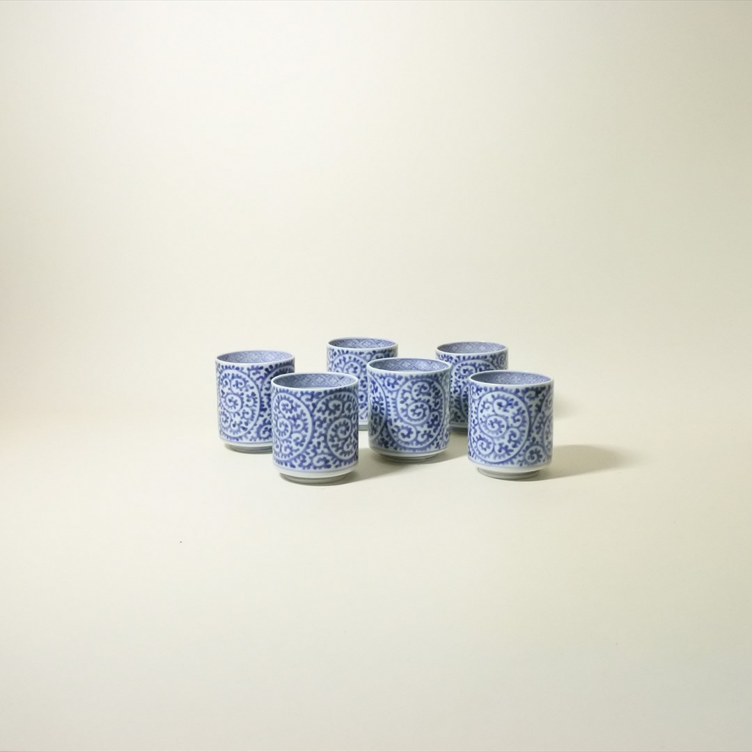 古伊万里染付蛸唐草のぞき